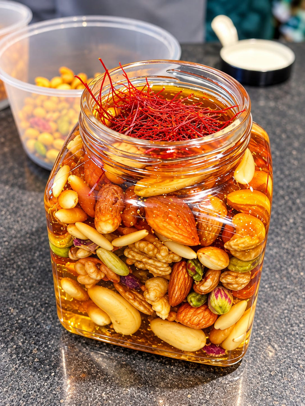 Premium Zafraan Mixed Dry Fruits in Honey | Royal Honey Nuts Jar – Royal Dry Fruit