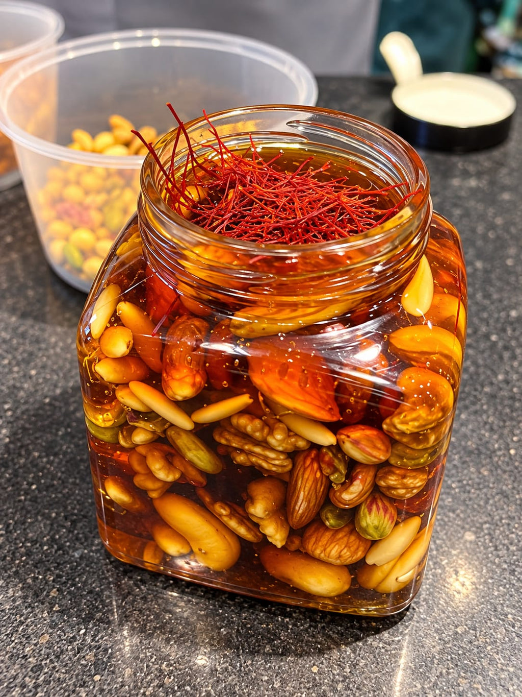 Premium Zafraan Mixed Dry Fruits in Honey | Royal Honey Nuts Jar – Royal Dry Fruit